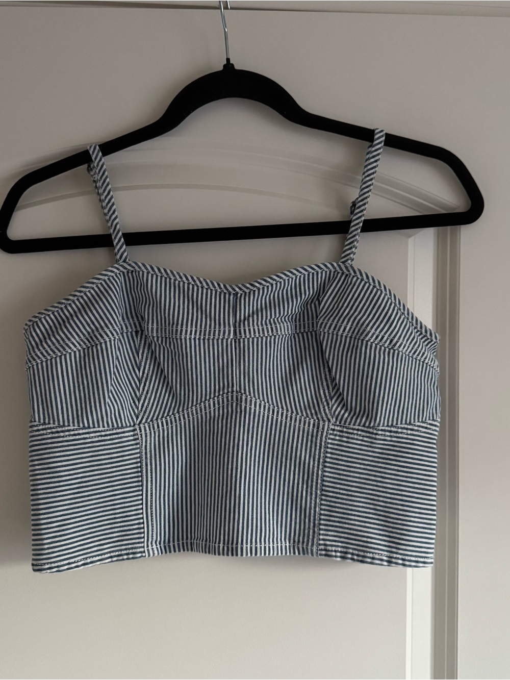 Universal Thread Blue and White Striped Cropped Tank